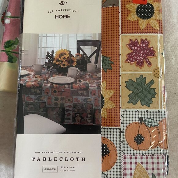Vinyl Vintage Tablecloth Bundle; Thanksgiving Fall Spring Easter 52'' By 70'' - Picture 6 of 10
